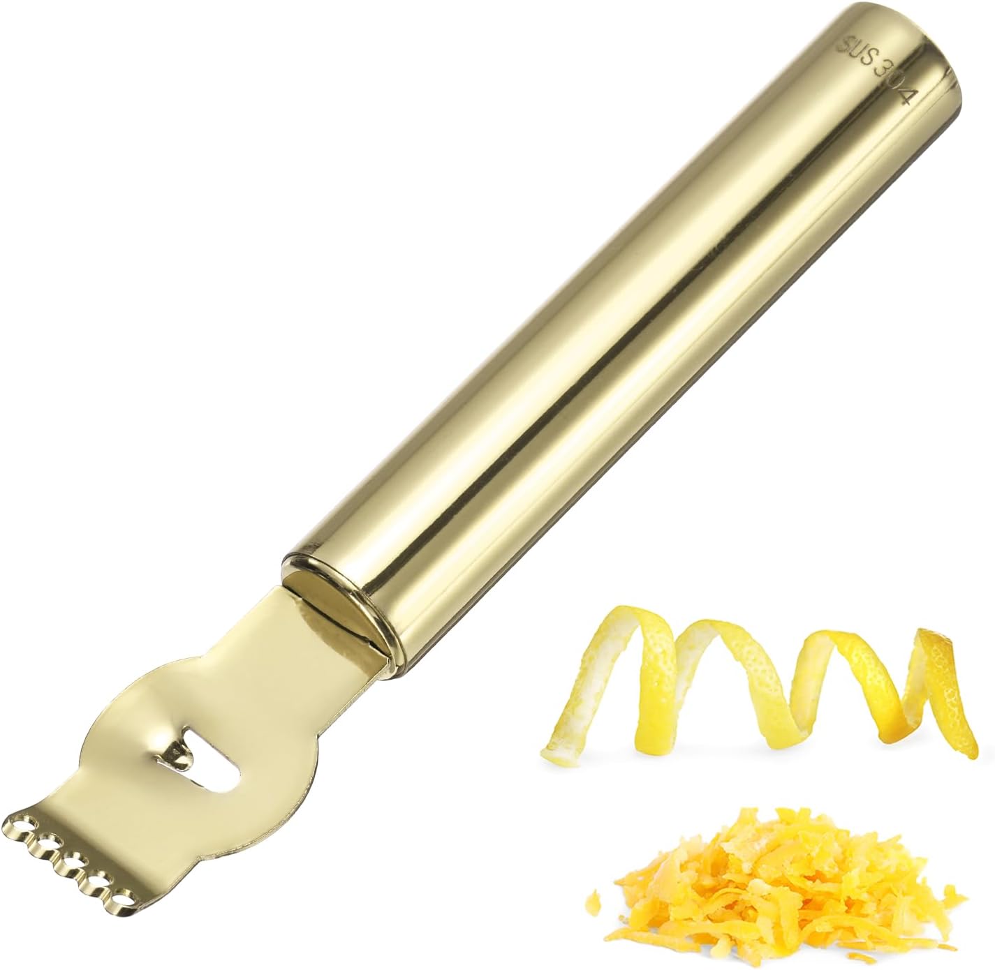 uxcell 2Pcs Lemon Zester Tool, Stainless Steel Citrus Zester with Channel Knife Grater Sharp Rind Twist Orange Peeler for Cocktail Garnishes Bar Kitchen, Silver