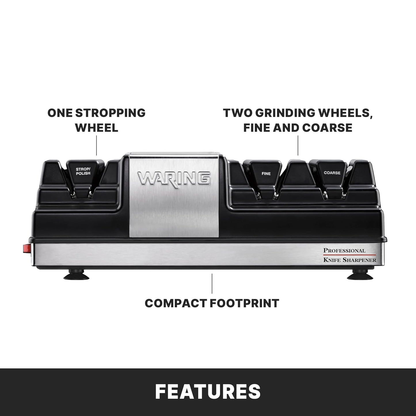 Waring Commercial Professional Knife Sharpener with 3 Stations, NSF Approved