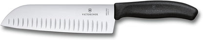 Victorinox Swiss Classic 2-Piece Kitchen Starter Set, 7" Santoku Knife and 3.25" Serrated Paring Knife, Black