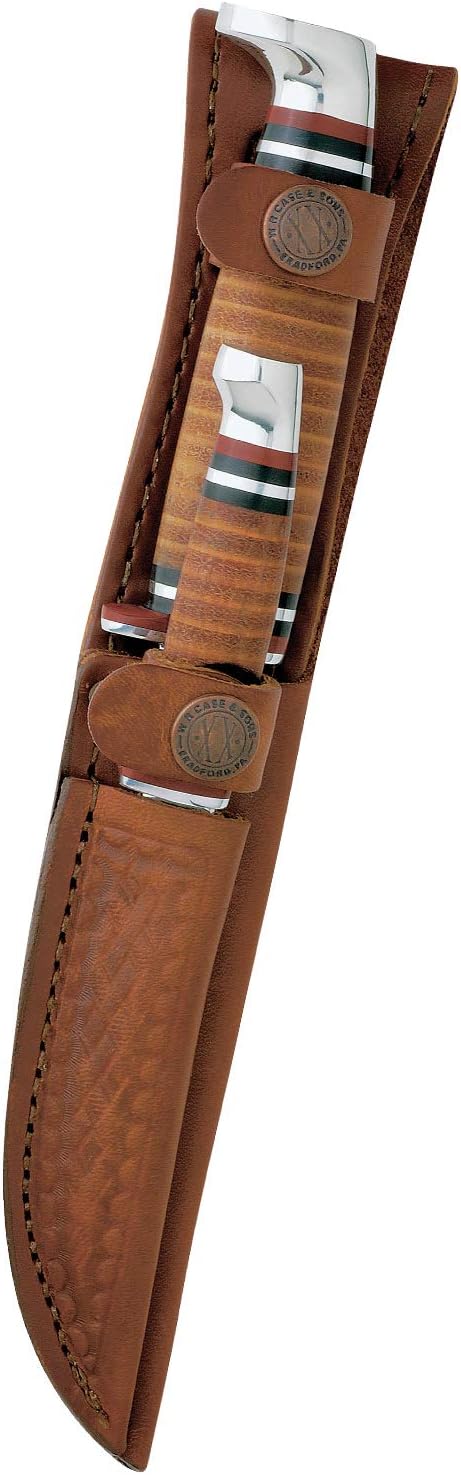 Case WR XX Pocket Knife Fixed Blade Polished Leather Item #379 - (M 3 Finn SS) - Length Closed: 6 1/2 Overall Inches