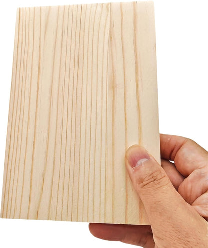 4PCS Rectangle Wood Boards Unfinished Wood Blocks for Crafting, 8x6x1in Blank Whittling Wooden Blocks for Wood Carving,Painting & Burning