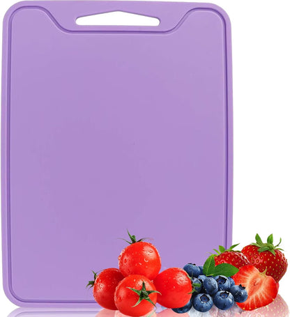 Flexible Cutting Boards, BPA Free Silicone Non-Slip Chopping Mat for Kitchen, Dishwasher Safe & Space-Saving with Hanging Hole (Blue)