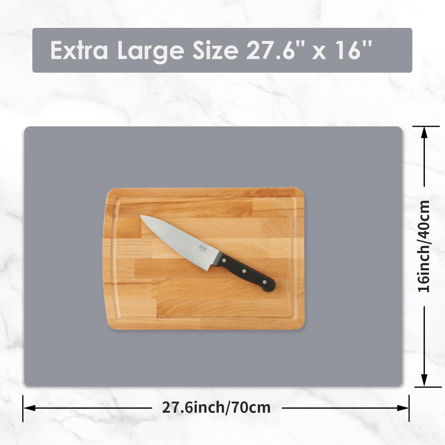 Extra Large Dark Green Countertop Mat - Silicone Table Kitchen Desk Mat - Non-Slip & Heat Resistant - Dinner Placemat Pastry Dough Rolling Mat - Colors A