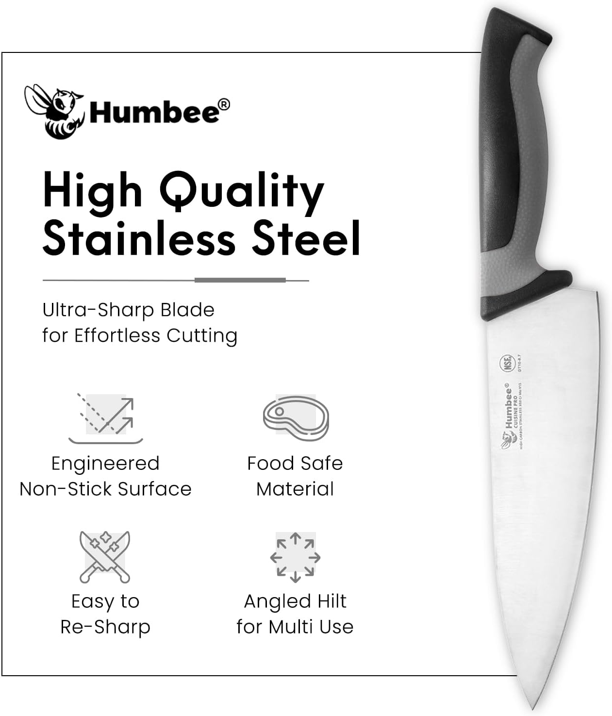 7.5-Inch Nakiri Knife, High Carbon Stainless Steel Hollow Grind Blade, Razor Sharp Edge, Ergonomic Non-Slip Handle, Cleaver Style, DT-50 Series, Orange