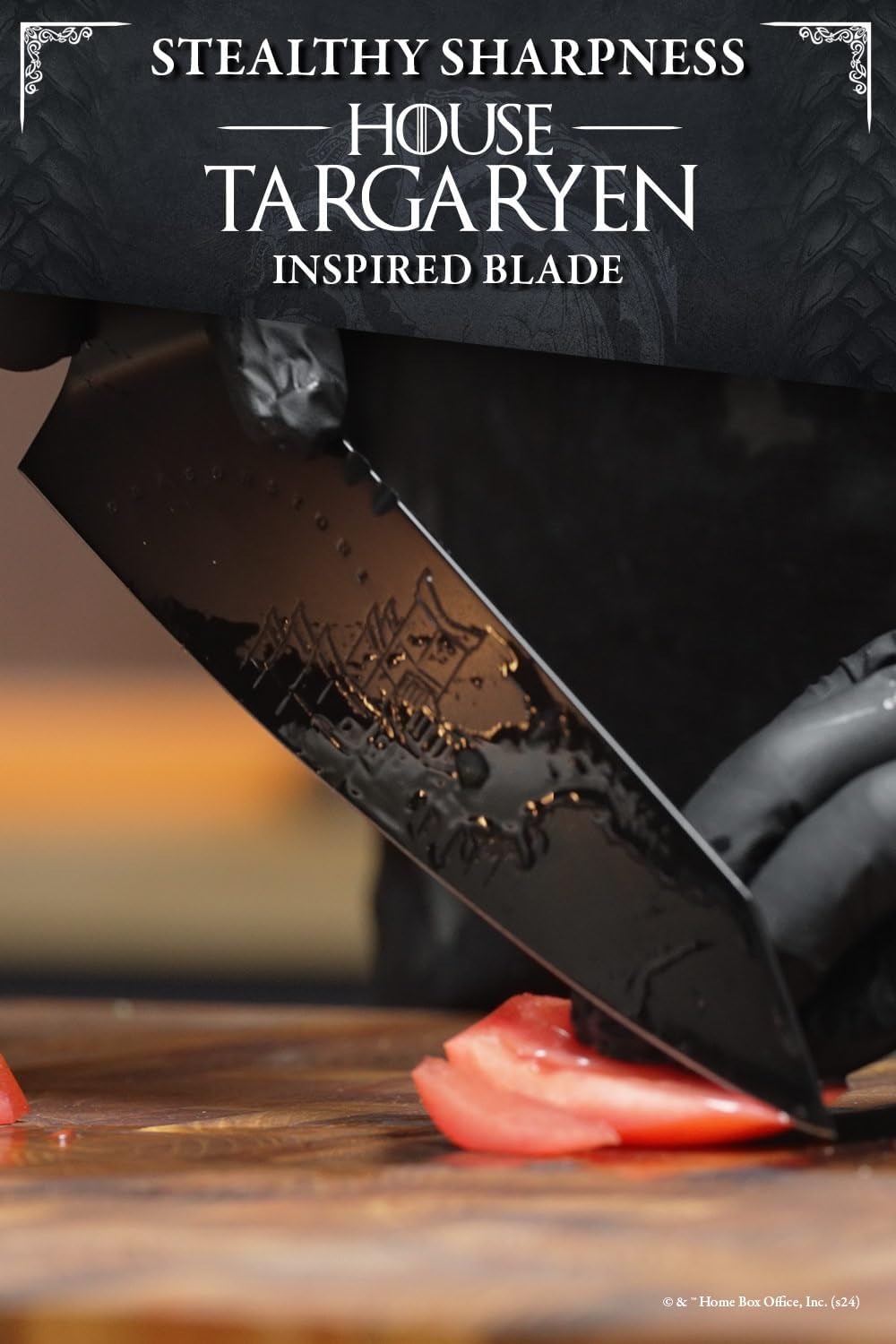Dalstrong 8 inch Chef Knife- Game of Thrones™ Knife - House Lannister™ Edition - German Premium Steel Full Tang - Professional G10 Handle - Collection Item Toughbuilt Utility Knife- Leather Sheath
