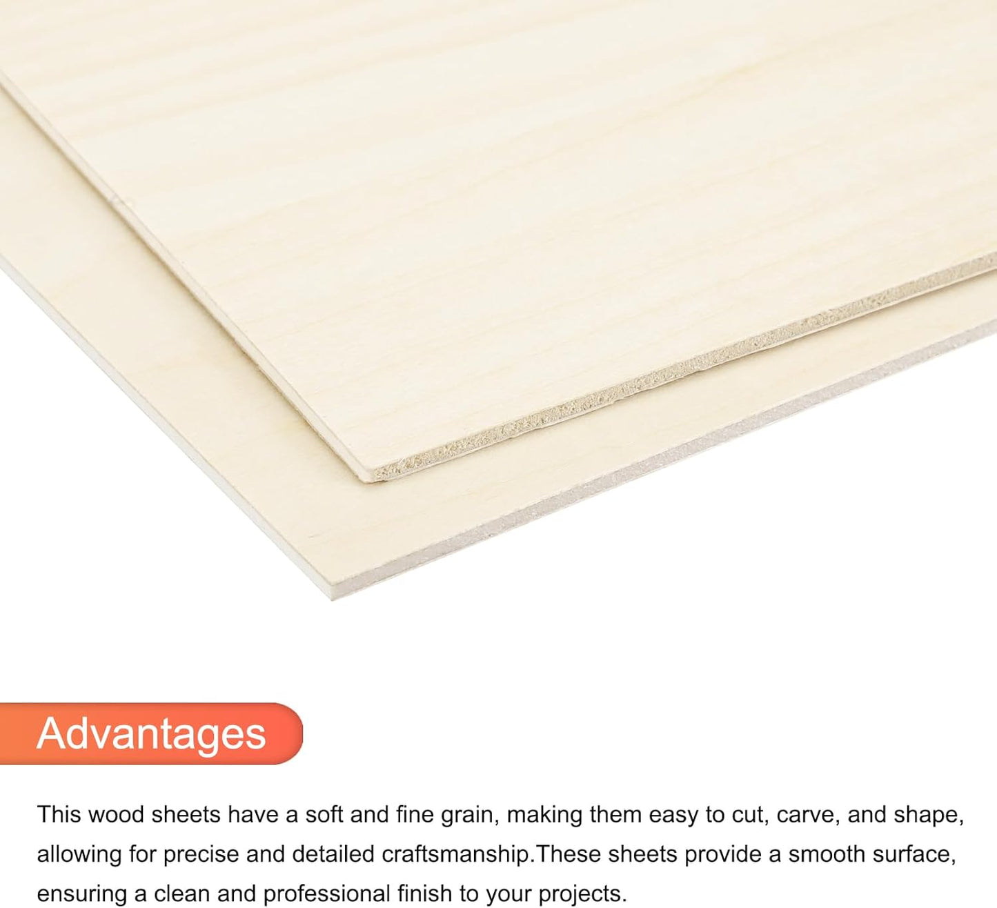 MECCANIXITY 3pcs Basswood Sheets 12 x 8 x 3/8 Inch Unfinished Wood Boards Plywood for DIY Crafts Laser Cutting with Smooth Surfaces
