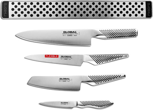Global 5pc Magnetic Bar Knife Set