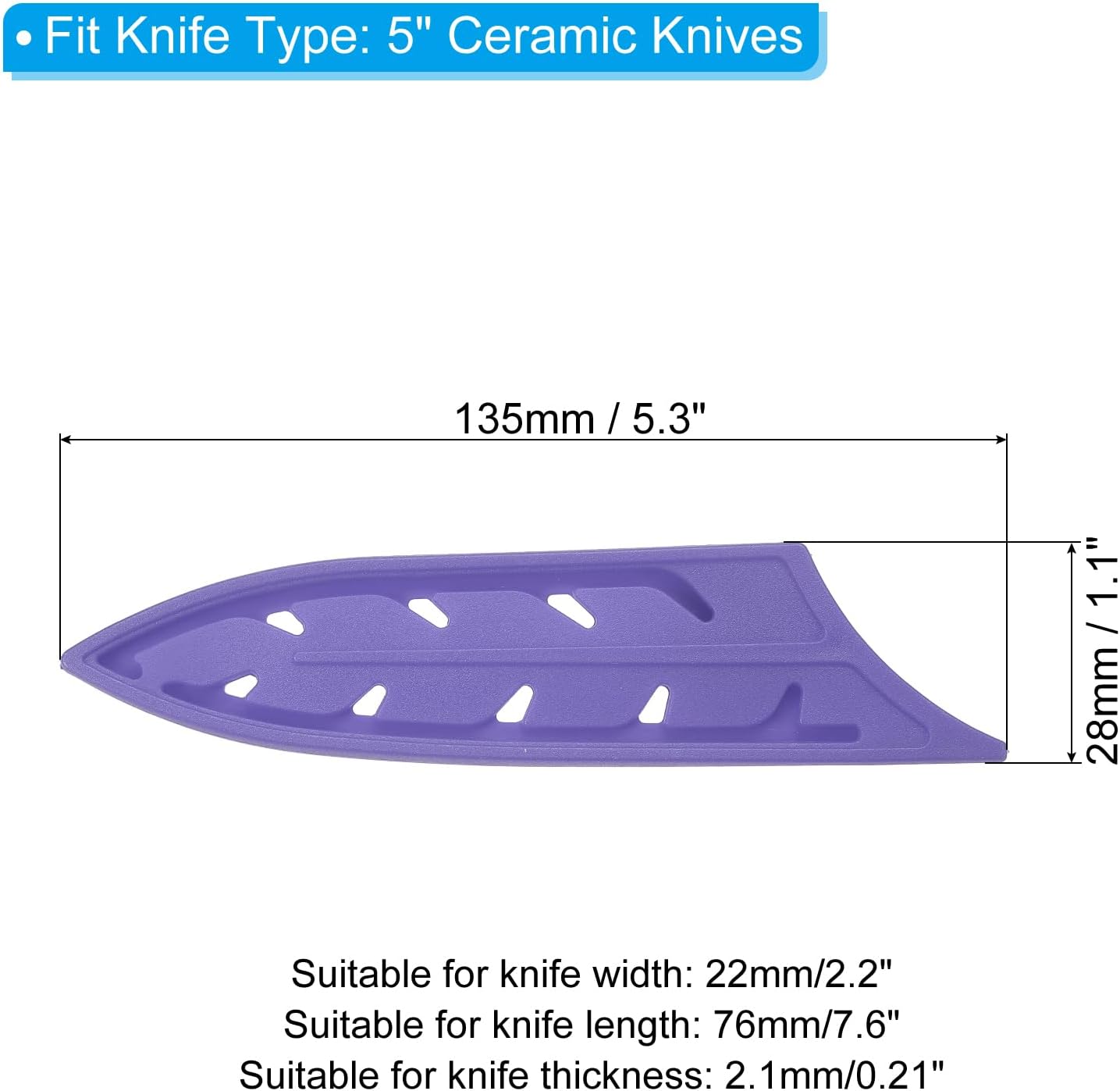 PATIKIL Plastic Safety Knife Cover Sleeves for 3" Paring Knife, 2 Pack Knives Blade Guard Blade Protector Universal Knife Sheath for Kitchen, Blue