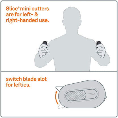 Slice Auto-Retractable Mini Box Cutter | Safe Ceramic Box Cutter Lasting 11x Longer than Metal | Keychain Box Opener | 2 Pack