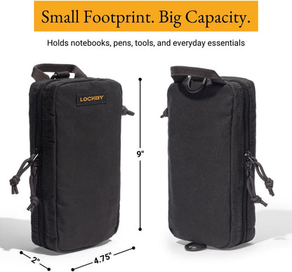LOCHBY® Venture Pouch | Multipurpose Tactical Tool Bag | Water Resistant Waxed Canvas | Dual-Sided Zipper Pouch | for Motorcycle, Bike, EDC, Pen, Pencil, Art, Tech & Travel