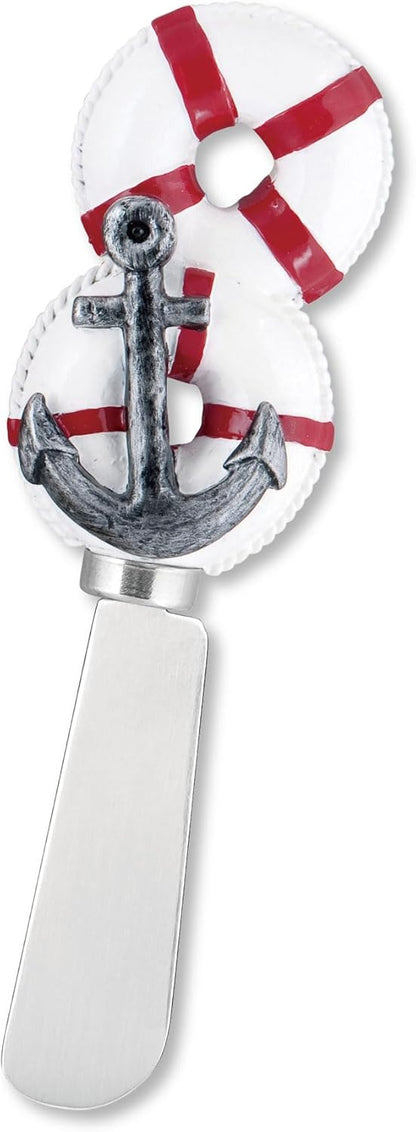 Supreme Housewares Seashell Cheese Spreaders, Hand-Painted Resin Handles with Stainless Steel Blades for Spreading Cream Cheese, Butter, and Jam, Assorted Designs, Set of 4