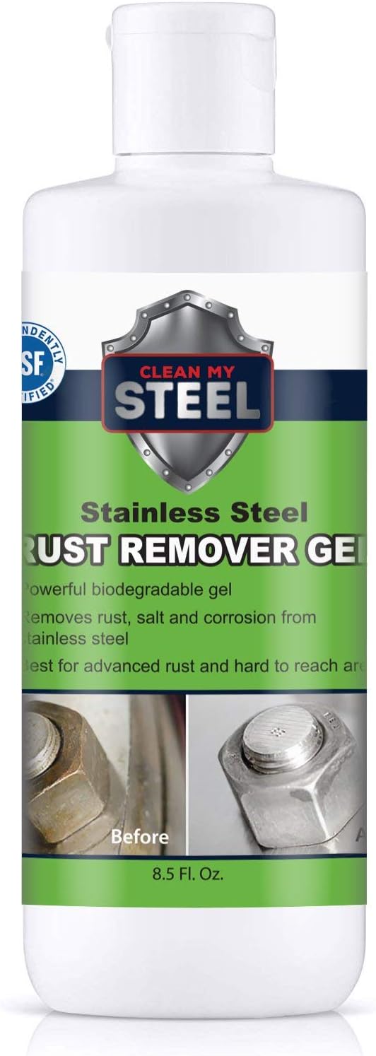 CLEAN MY STEEL Stainless Steel Rust Stain Remover Eraser Cleaner for Fridge, Outdoor BBQ Grill, from Metal Sink and Appliances, NSF Certified, Food Area Safe, 4 oz