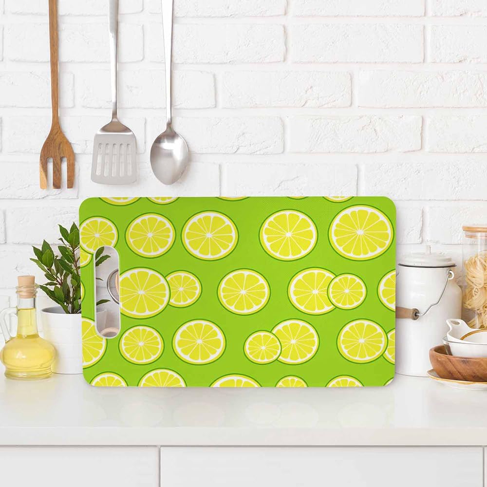 Coffee Set Cutting Board with Handles Coffee Maker Muffin Cup Flower Hot Drink Love Cutting Boards Plastic Safe Chopping Board for Kitchen 16" x 10" x 0.24"
