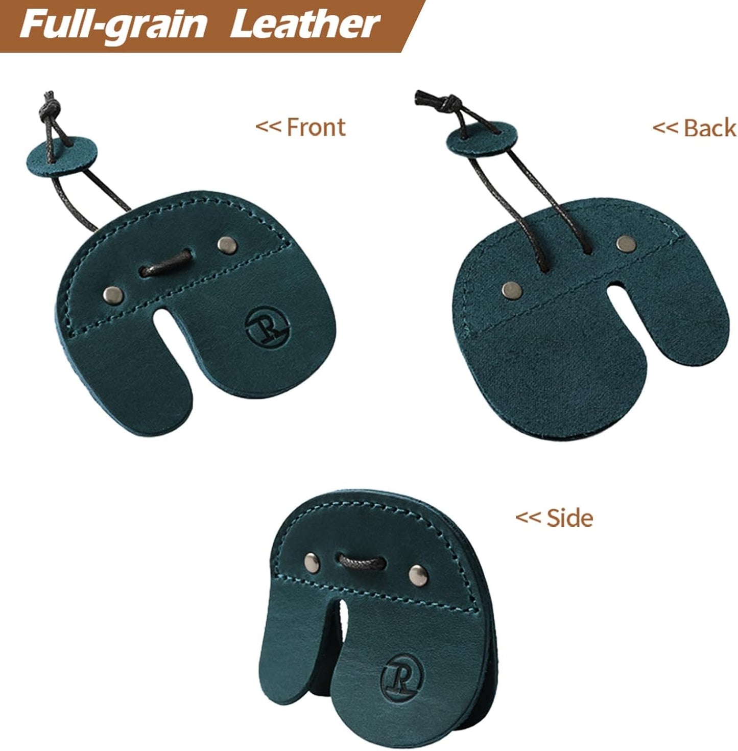 Ringsun Leather Archery Finger Tabs,Handmade Archery Finger Guard for Shooting Practice Gear, Recurve Bow Fingers Tab