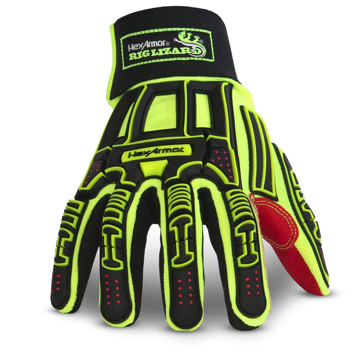 HexArmor Cut-Resistant Impact Protection PU Palm Work Gloves | Rig Lizard® Series 2095 | Large