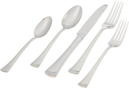 Lenox Silverware Set, Portola 12-Piece Steak Knife Flatware Set, Service For 12, Made Of 18/10 Stainless Steel, Dishwasher Safe, Home And Kitchen Utensils, Knives, Cutlery (Silver, 12 Piece)