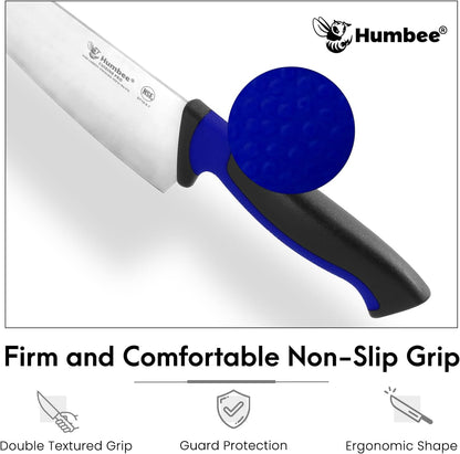 7.5-Inch Nakiri Knife, High Carbon Stainless Steel Hollow Grind Blade, Razor Sharp Edge, Ergonomic Non-Slip Handle, Cleaver Style, DT-50 Series, Orange