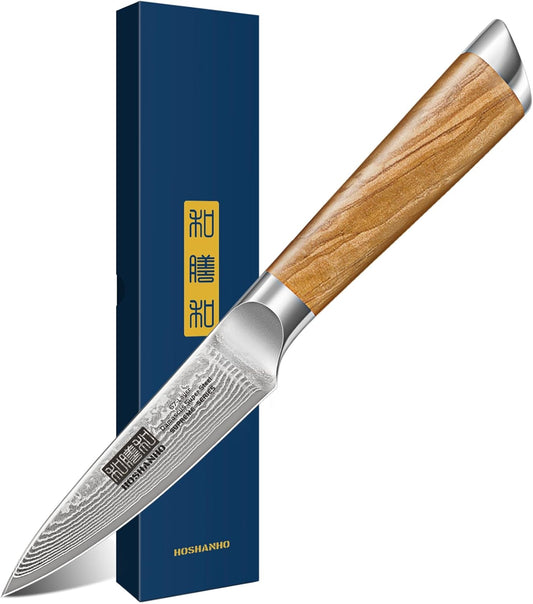 HOSHANHO Bread Knife 8 Inch, Damascus Steel Bread Kitchen Knife with Ergonomic Olive Wood Handle, Professional Ultra-Sharp Serrated Knife for Homemade Bread, Sourdough Bread Cutting