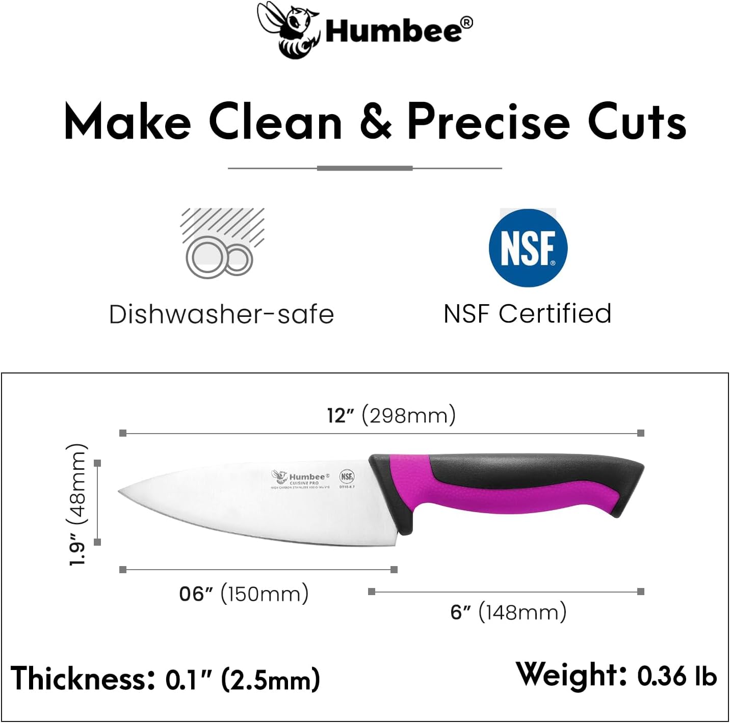 7.5-Inch Nakiri Knife, High Carbon Stainless Steel Hollow Grind Blade, Razor Sharp Edge, Ergonomic Non-Slip Handle, Cleaver Style, DT-50 Series, Orange