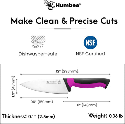 7.5-Inch Nakiri Knife, High Carbon Stainless Steel Hollow Grind Blade, Razor Sharp Edge, Ergonomic Non-Slip Handle, Cleaver Style, DT-50 Series, Orange