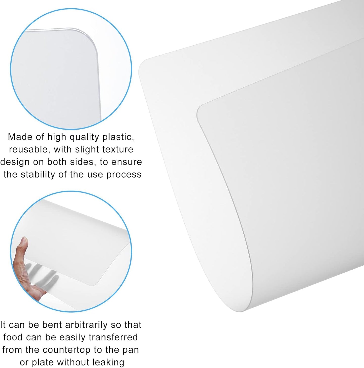 Roshtia 30 Pcs Plastic Cutting Board for Kitchen 15 x 12 in Flexible Frosted Cutting Mats Clear Plastic Placemats Dishwasher Safe Non Porous Chopping Board Non Slip Clear Placemats Table Mats