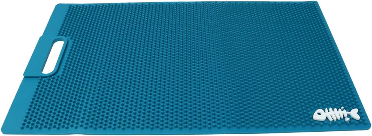 NonSlip Fish Fillet Mat for Filleting, Cutting, Cleaning Heavy Duty Rollable Fish Bait Cutting Board No Need Fish Grippers Large Size Fish Cleaning Mat (14 * 24“, Green)