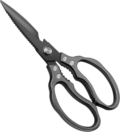 CGBE Kitchen Scissors All Purpose Heavy Duty, Ultra Sharp Stainless Steel Kitchen Shears Dishwasher Safe, Cooking Shears for Chicken, Poultry, Fish, Meat, Herbs & Grapes with Non-Slip Grips - Gold