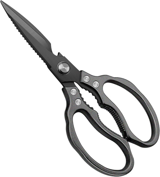 CGBE Kitchen Scissors All Purpose Heavy Duty, Ultra Sharp Stainless Steel Kitchen Shears Dishwasher Safe, Cooking Shears for Chicken, Poultry, Fish, Meat, Herbs & Grapes with Non-Slip Grips - Gold