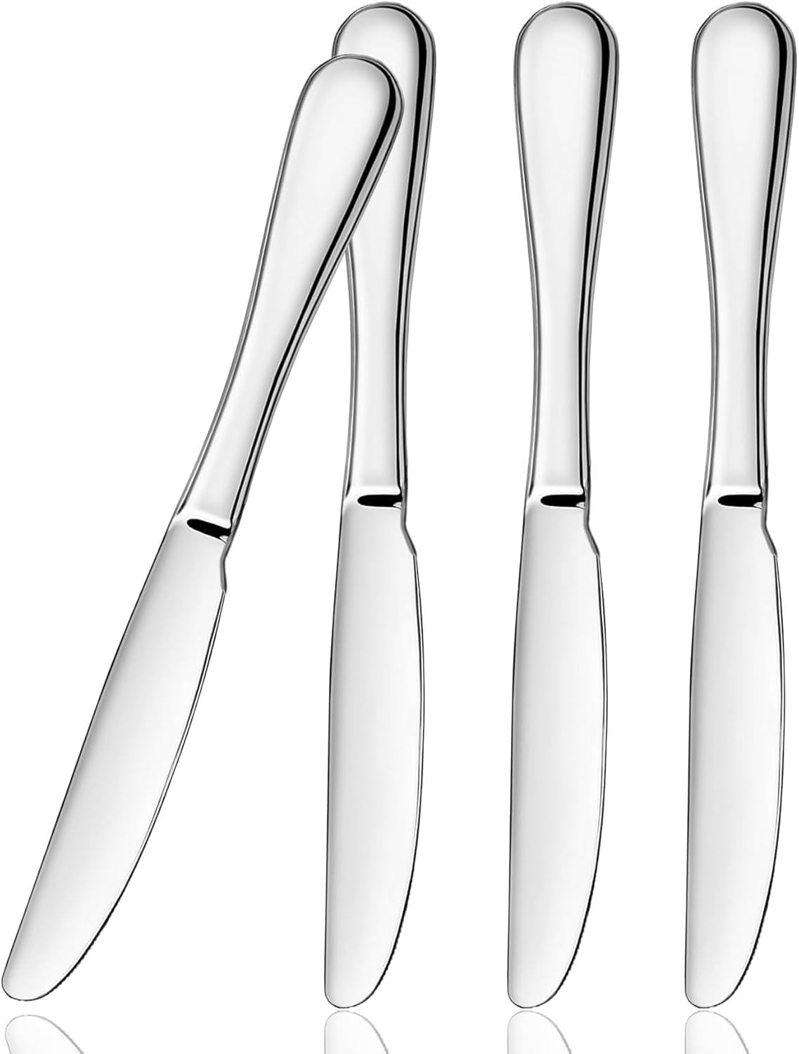 ATB Dinner Knives Set, Stainless Steel Table Knife, Butter Spreder, 2/4/6 Pieces Mirror Polished Dinner Knife, Sturdy and Dishwasher Safe, Silverware Cutlery (6 Pcs)