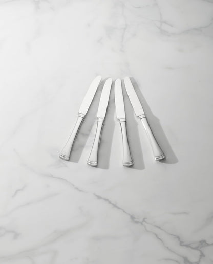 Lenox Silverware Set, Portola 12-Piece Steak Knife Flatware Set, Service For 12, Made Of 18/10 Stainless Steel, Dishwasher Safe, Home And Kitchen Utensils, Knives, Cutlery (Silver, 12 Piece)