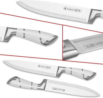 Elegant Purple 9-Piece Kitchen Knife Set with Acrylic Block,Non Stick Sharp Stainless Steel Chef Knives with Sharpener,Gift Ready Cutlery Set for Women