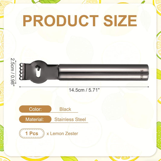 uxcell 2Pcs Lemon Zester Tool, Stainless Steel Citrus Zester with Channel Knife Grater Sharp Rind Twist Orange Peeler for Cocktail Garnishes Bar Kitchen, Silver