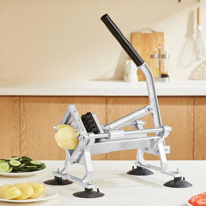VEVOR Commercial Vegetable Slicer, 1/4 and 1/2 inch Tomato Slicer, Stainless Steel and Aluminum Alloy Vegetable Cutter Slicer, Manual Tomato Slicer with Non-slip Feet, for Tomatoes, Onions, Potatoes