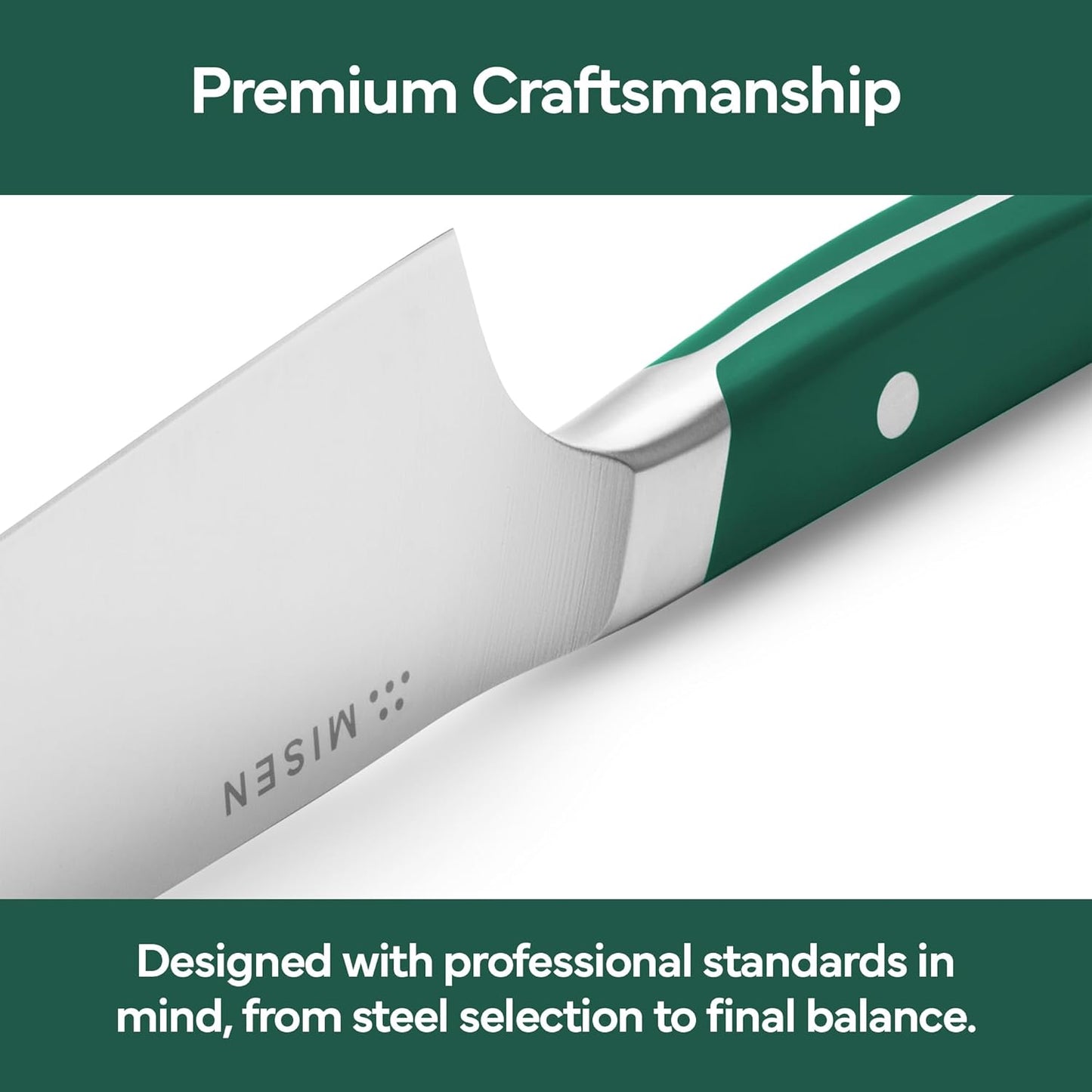 Misen 7.5" Santoku Knife - High Carbon Stainless Steel - Classic Japanese Chef Knife Design for Cutting, Slicing, and Chopping - Razor Sharp Japanese Style Kitchen Knife - White