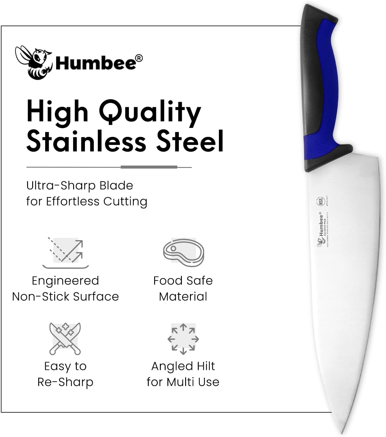 7.5-Inch Nakiri Knife, High Carbon Stainless Steel Hollow Grind Blade, Razor Sharp Edge, Ergonomic Non-Slip Handle, Cleaver Style, DT-50 Series, Orange