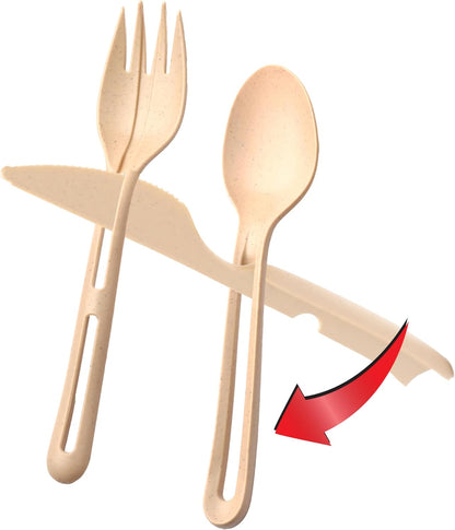 Jokari Travelware Travel Cutlery Set with Case - Compact, Reusable, TSA-Approved for Camping & Picnic. Portable eco-friendly spoon, fork, knife in a lightweight pouch, perfect for lunchbox or travel.