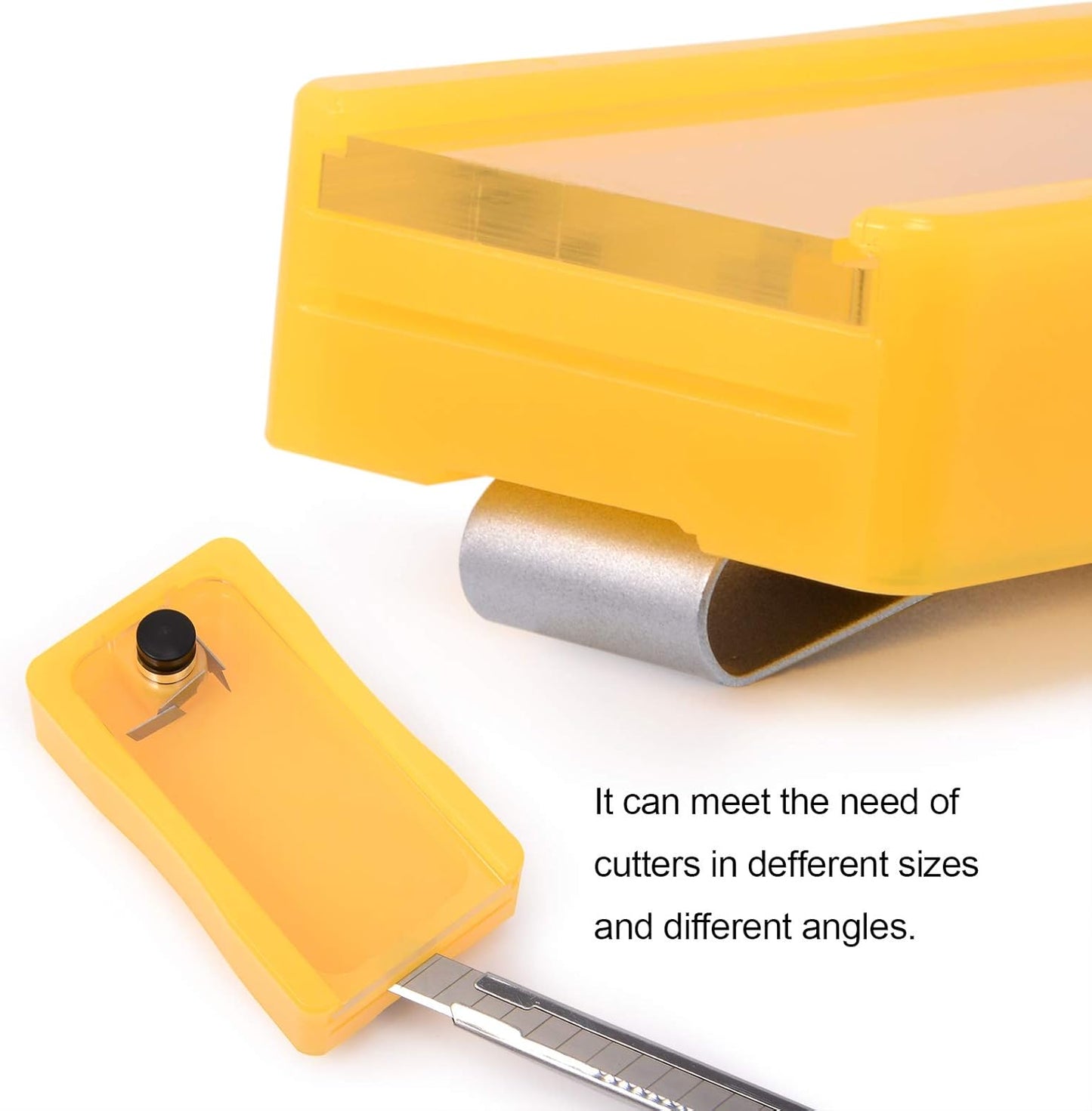 NEWISHTOOL Blade Disposal Container Storage Box, Safety to Dispose of Most 9mm 18mm Snap Off Utility Knife Blades, Portable Plastic Blades Breaker Bank with Magnet and Clip