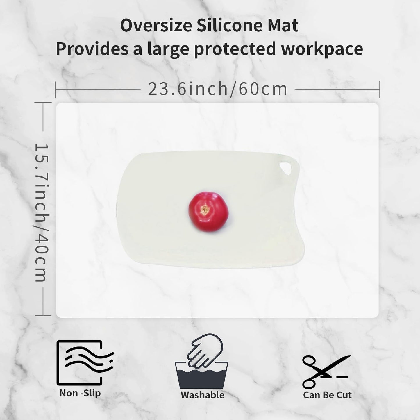 Extra Large Dark Green Countertop Mat - Silicone Table Kitchen Desk Mat - Non-Slip & Heat Resistant - Dinner Placemat Pastry Dough Rolling Mat - Colors B