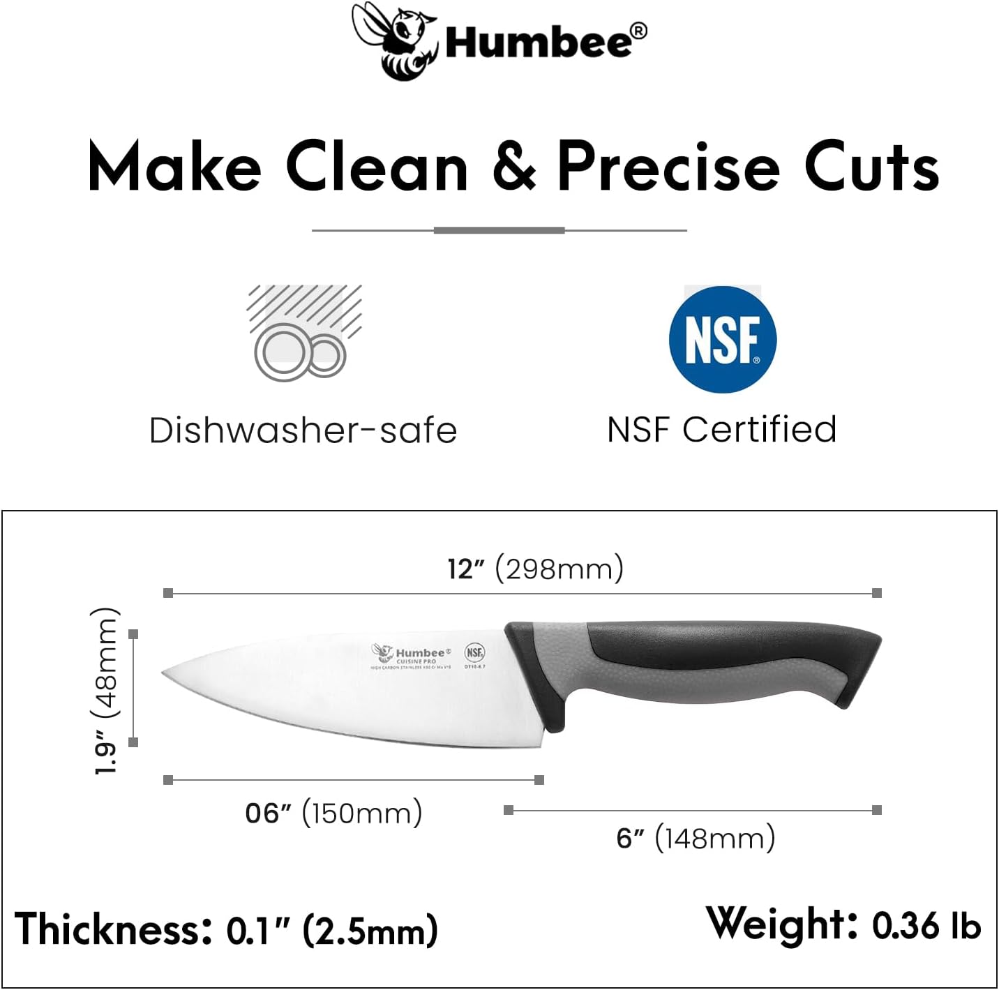 7.5-Inch Nakiri Knife, High Carbon Stainless Steel Hollow Grind Blade, Razor Sharp Edge, Ergonomic Non-Slip Handle, Cleaver Style, DT-50 Series, Orange