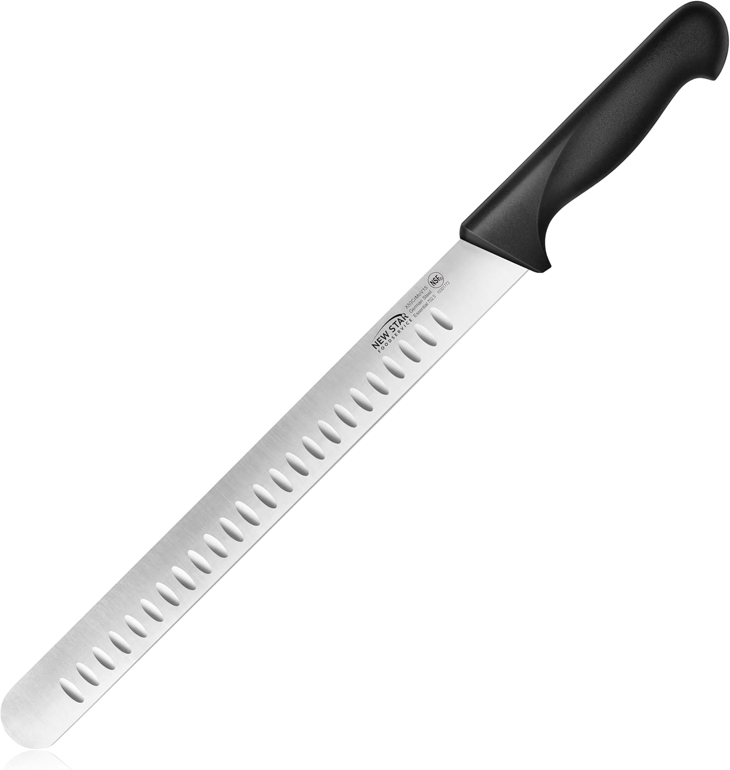 New Star Foodservice Essential 12-Inch Fine Edge Slicing Knife, German Steel