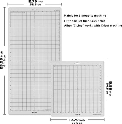 ReArt Standard Grip Cutting Mat for Silhouette Cameo 4/3/2/1-4 Packs 12" x 12" Adhesive Cut Mat Replacement Set Matts Vinyl Craft