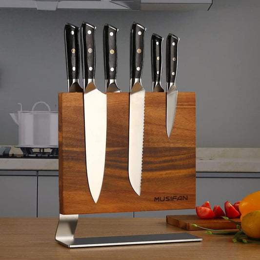 Magnetic Knife Block Without Knives,Magnetic Universal Stands with Strong Enhanced Magnets Strip Kitchen Storage Cutlery Large Organizer ，Knife Holder for Kitchen Organizer