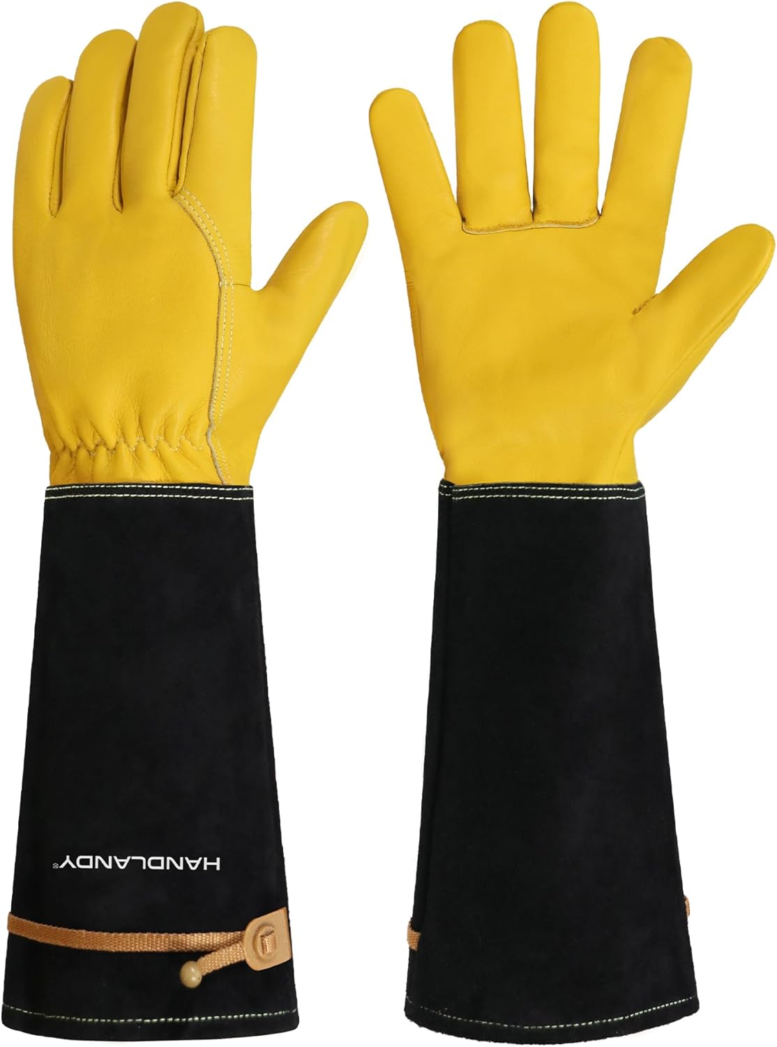 HANDLANDY Rose Pruning Gloves for Men & Women, Long Thorn Proof Gardening Gloves, Breathable Pigskin Leather Gauntlet, Best Garden Gifts & Tools for Gardener