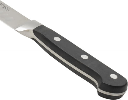 Winco 10" Fish/Roast Slicer w/Granton Edge, Triple Riveted, Full Tang Forged Blade
