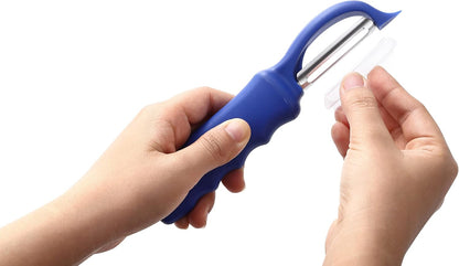 Spring Chef Premium Swivel Vegetable Peeler, Soft Grip Handle and Ultra Sharp Stainless Steel Blades - Perfect Kitchen Peeler For Veggie, Fruit, Potato, Carrot, Apple - Black
