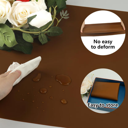 Extra Large Dark Green Countertop Mat - Silicone Table Kitchen Desk Mat - Non-Slip & Heat Resistant - Dinner Placemat Pastry Dough Rolling Mat - Colors A