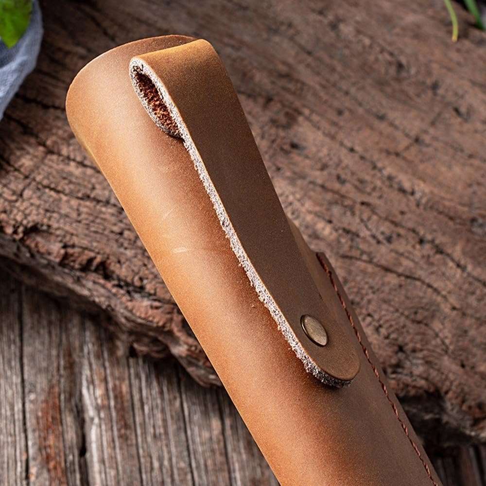 Leather Knife Sheath, Boning Knife Pouch Chef Fruit Knifes Shell for Camping Kitchen Outdoor Cooking (Not Include Knifes)