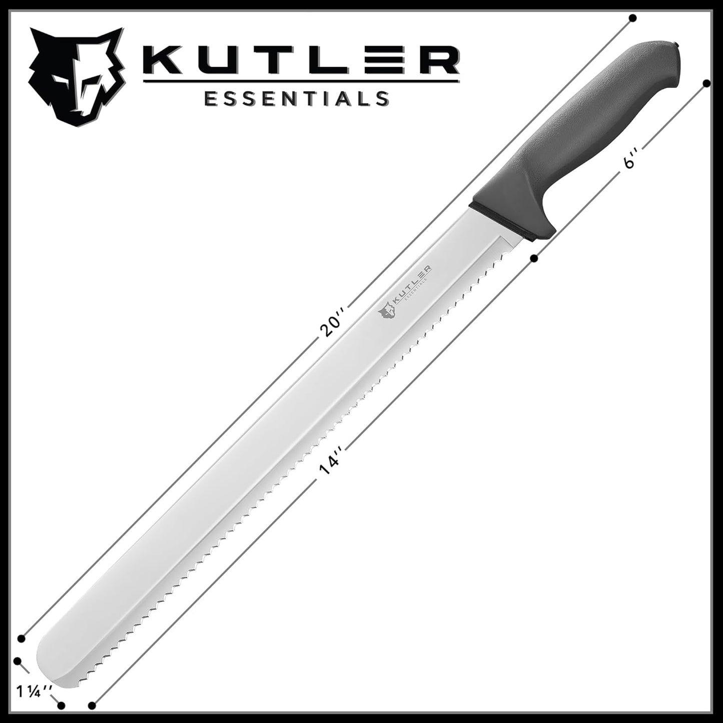 KUTLER Professional 8-Inch Bread Knife and Cake Slicer with Serrated Edge - Ultra-Sharp Stainless Steel Cutlery
