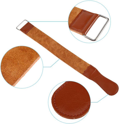 Leather Razor Shaving Strap, New Cow Leather Manual Strop Straight Barber Shaving Razor Sharpening Strap Tool Shave Sharpener Barber Hair Removal Sharpening Belt