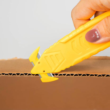 200 Pcs Safety Knife Box Cutter T TOVIA Utility Cutter and Package Opener with Recessed Concealed Stainless Steel Blade for Household, Warehouse, Workshop